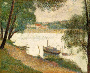 Gray Weather, Grande Jatte painting by Georges Seurat
