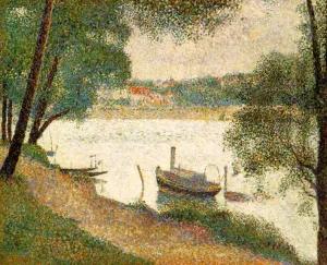 Gray Weather, Grande Jatte by Georges Seurat - Oil Painting Reproduction