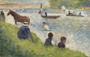 Horse and Boats by Georges Seurat Oil Painting