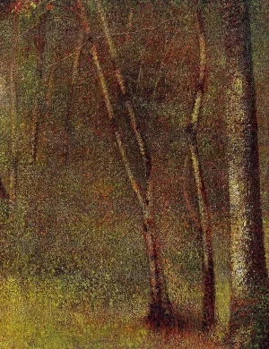 In the Woods at Pontaubert painting by Georges Seurat