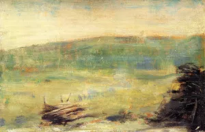Landscape at Saint-Ouen Oil painting by Georges Seurat