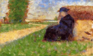 Large Figure in a Landscape painting by Georges Seurat