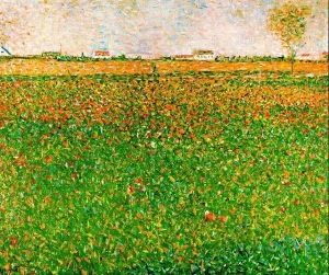 Lucerne (also known as alfalfa field) Oil painting by Georges Seurat