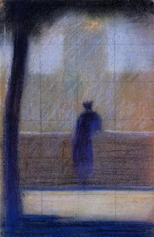 Man Leaning on a Parapet by Georges Seurat - Oil Painting Reproduction