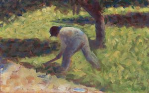 Peasant with a Hoe by Georges Seurat Oil Painting