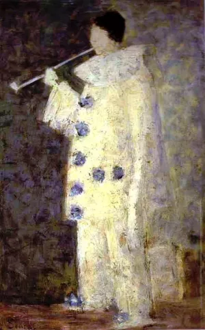 Pierrot with a White Pipe by Georges Seurat Oil Painting