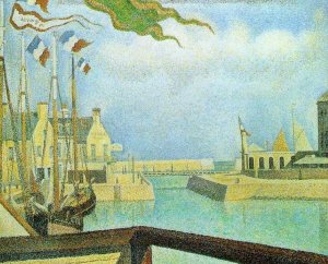 Port-en-Bassin - Sunday by Georges Seurat Oil Painting