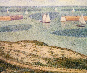 Port-en-Bessin, Entrance to the Outer Harbor by Georges Seurat Oil Painting