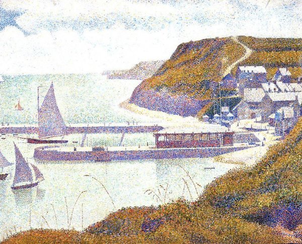 Main Product Photo of Port-en-Bessin, The Outer Harbor, High Tide Painting by Georges Seurat