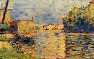 River's Edge painting by Georges Seurat