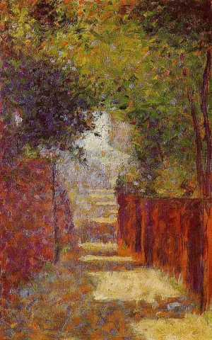 Rue Saint-Vincent, Montmartre, in Spring by Georges Seurat - Oil Painting Reproduction