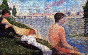 Seated Bather by Georges Seurat - Oil Painting Reproduction