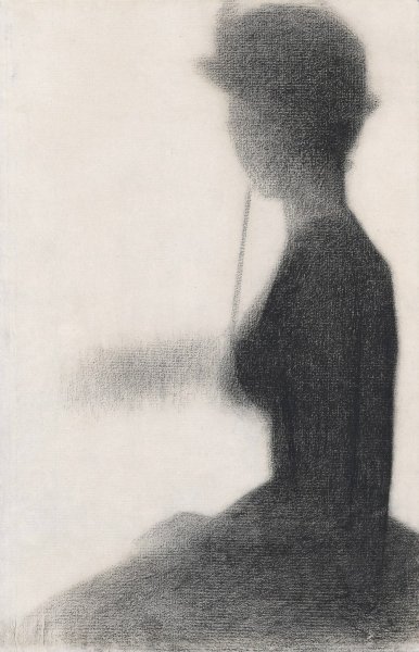 Seated Woman with a Parasol  by Georges Seurat - Hand-Painted Oil Painting Reproduction