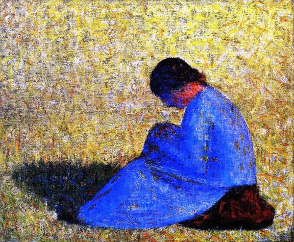 Seated Woman by Georges Seurat - Hand-Painted Oil Painting Reproduction