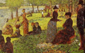 Sketch with Many Figures by Georges Seurat Oil Painting