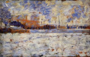Snow Effect: Winter in the Suburbs by Georges Seurat Oil Painting