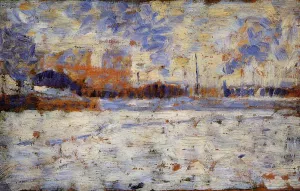 Snow Effect: Winter in the Suburbs by Georges Seurat - Oil Painting Reproduction