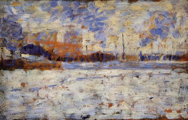 Snow Effect: Winter in the Suburbs by Georges Seurat - Hand-Painted Oil Painting Reproduction