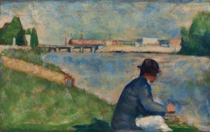 Study for 'Bathers at Asnieres' by Georges Seurat Oil Painting