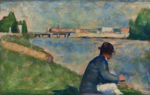 Study for 'Bathers at Asnieres' by Georges Seurat Oil Painting