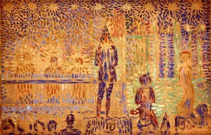 Study for 'Invitation to the Sideshow' Oil painting by Georges Seurat