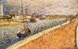 Study for 'The Channel at Grvelines, Petit-Fort-Phillipe Oil painting by Georges Seurat