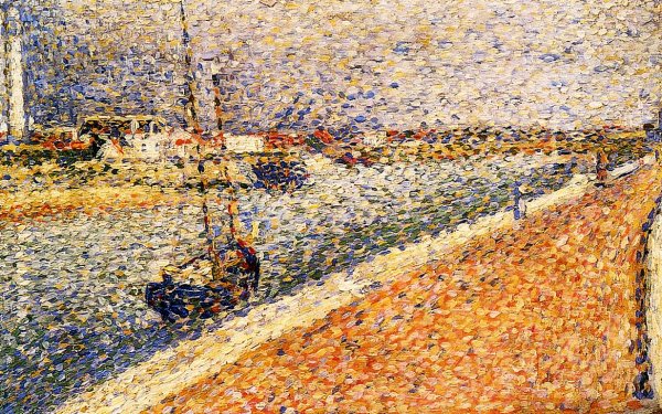 Main Product Photo of Study for 'The Channel at Grvelines, Petit-Fort-Phillipe Painting by Georges Seurat
