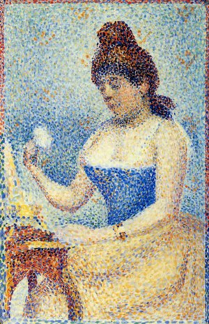Study for 'Young Woman Powdering Herself' Oil painting by Georges Seurat