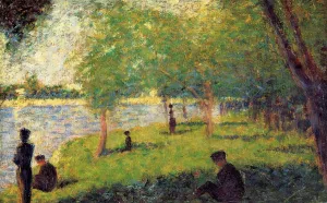 Study with Figures by Georges Seurat - Oil Painting Reproduction