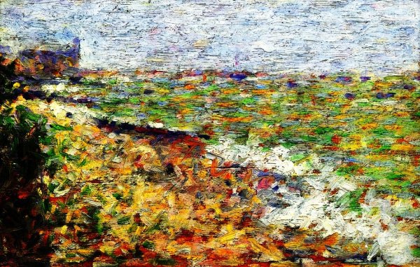 Main Product Photo of The Anchorage at Grandcamp Painting by Georges Seurat