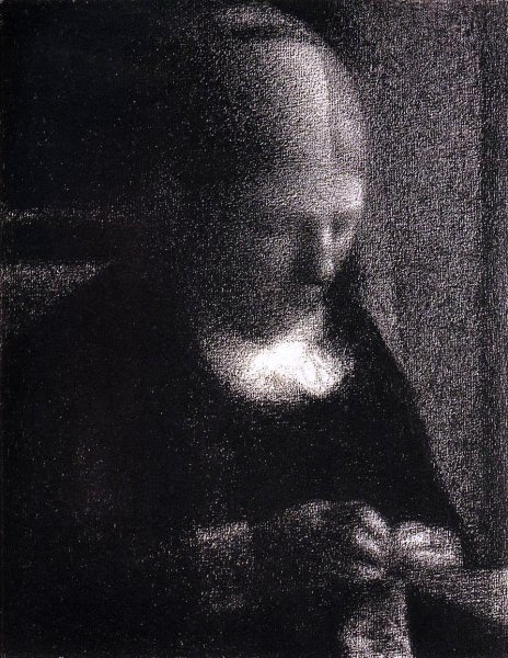 The Artist's Mother by Georges Seurat - Hand-Painted Oil Painting Reproduction