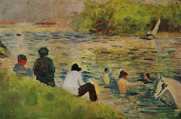 The Bank of the Seine by Georges Seurat - Hand-Painted Oil Painting Reproduction