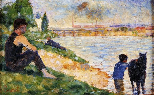 The Black Horse by Georges Seurat - Hand-Painted Oil Painting Reproduction