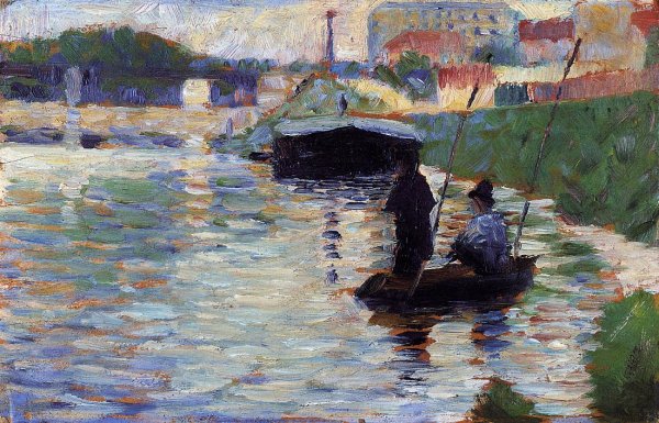 The Bridge - View of the Seine by Georges Seurat - Hand-Painted Oil Painting Reproduction