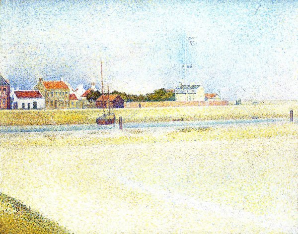 Main Product Photo of The Channel at Gravelins, Grand-Fort-Philippe Painting by Georges Seurat