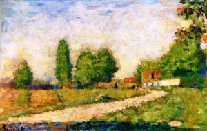The Edge of the Village by Georges Seurat - Oil Painting Reproduction