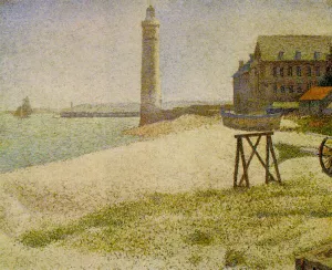 The Lighthouse at Honfleur Oil painting by Georges Seurat