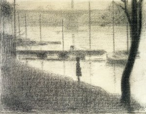 The Pont de Courbevoie Oil painting by Georges Seurat