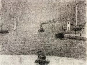 The Port of Honfleur Oil painting by Georges Seurat