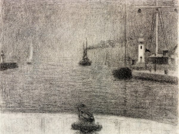 Main Product Photo of The Port of Honfleur Painting by Georges Seurat