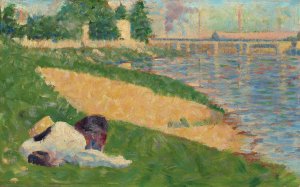 The Seine with Clothing on the Bank by Georges Seurat Oil Painting