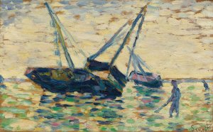 Trois Bateaux Et Un Marin by Georges Seurat Oil Painting