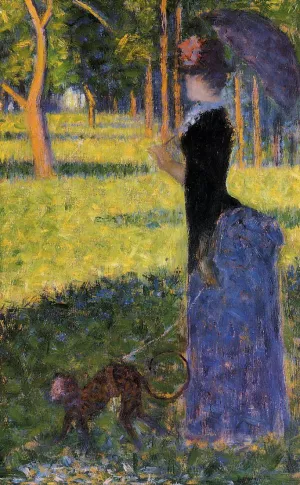 Woman with a Monkey Oil painting by Georges Seurat