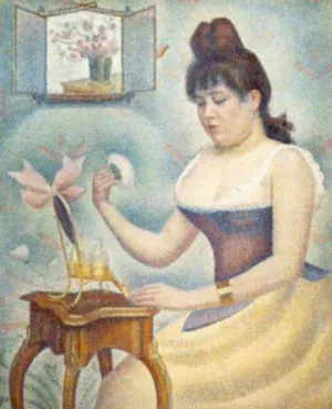 Young Woman Powdering Herself Oil painting by Georges Seurat