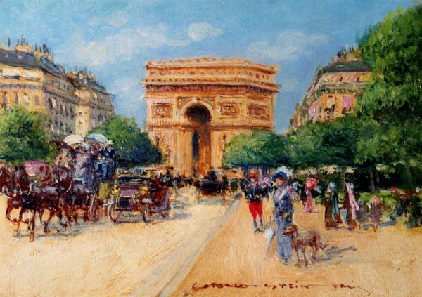 Main Product Photo of A Sunny Day In Paris Painting by Georges Stein