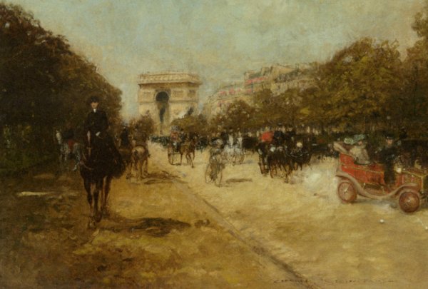 Main Product Photo of Arc de Triomphe seen from Avenue Foch Painting by Georges Stein
