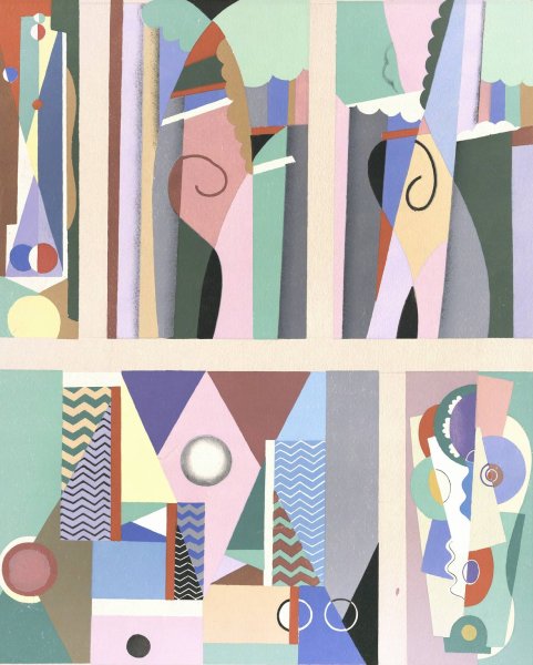 Collection decors et couleurs Pl.09  by Georges Valmier - Hand-Painted Oil Painting Reproduction