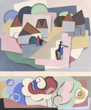 Collection decors et couleurs Pl.11 by Georges Valmier Oil Painting