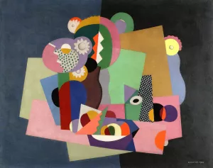 Flowers and fruit by Georges Valmier Oil Painting