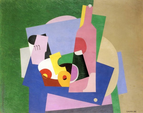 Main Product Photo of Still life with bottle  Painting by Georges Valmier